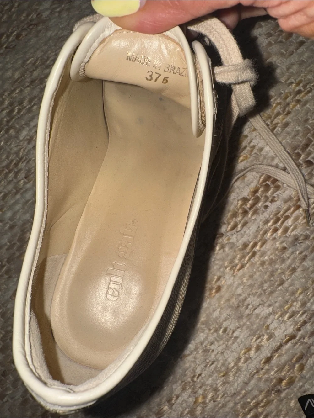 cult gaia Natural Woven Platform Lace-Up Heels